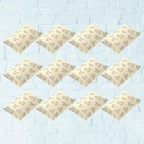 

gift wrap 25pcs paper florals candy box lovely pillow shape chocolate container folding boxes party supplies (light yellow)