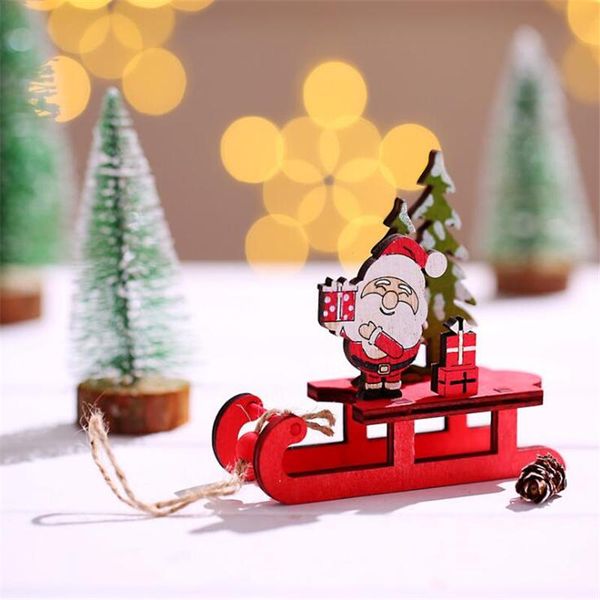 

christmas decorations diy wooden color assembled sleigh ornaments party decoration