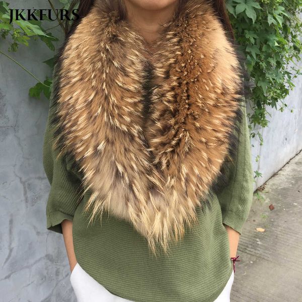 

women's magnetic real raccoon fur big collar fashion style scarf 90cm / 100cm winter neck warm thick fur s7230 h0923, Silver