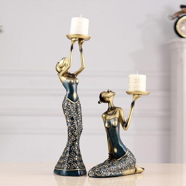 

1set vintage candle holder lady sculpture candlestick statue valentine home weeding party decoration accessories valentine using