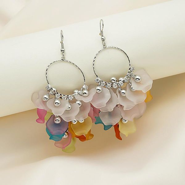 

stud acrylic colorful lace bohemian earrings accessory jewelry, Golden;silver