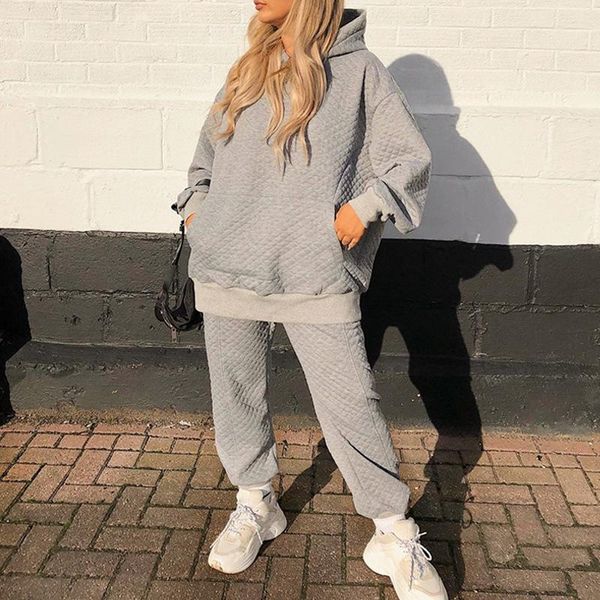 

two piece set women sweatpants+ hoodie tracksuit sweat suits women matching sets fall 2021 pink outfits jogging suits for, White