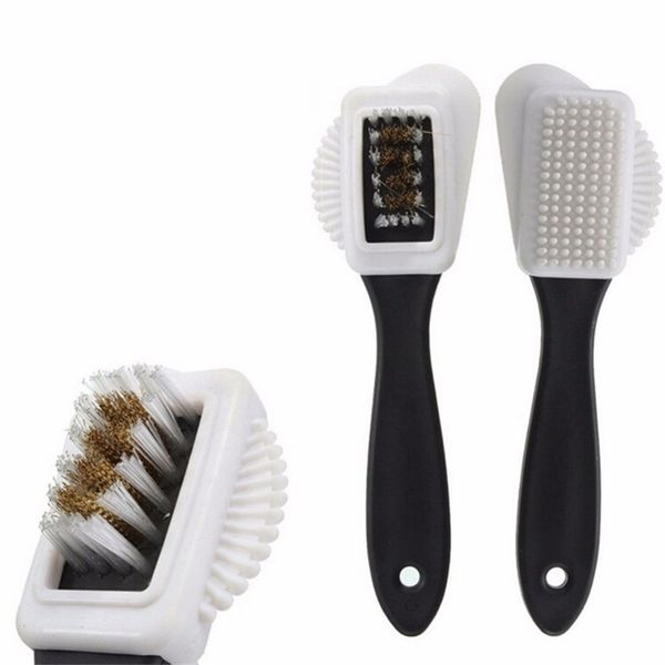 

black 3 side cleaning brush for suede nubuck boot shoes s shape shoe cleaner shoes renovation cleaning care 249 v2