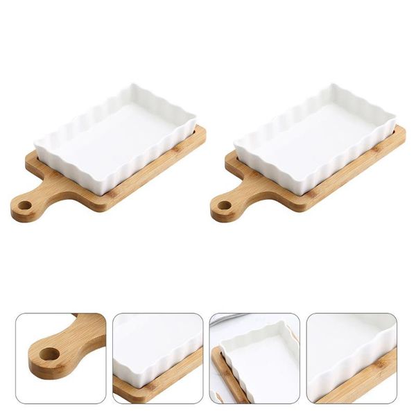 

bowls 1 set crafted baking traies storage plates creative tableware (white)