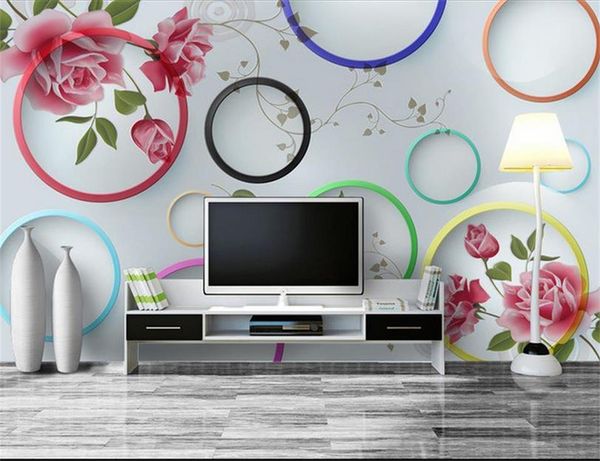 

wallpapers custom 3d po wallpaper living room bed kids mural dream flower color ring picture sofa backdrop for wall