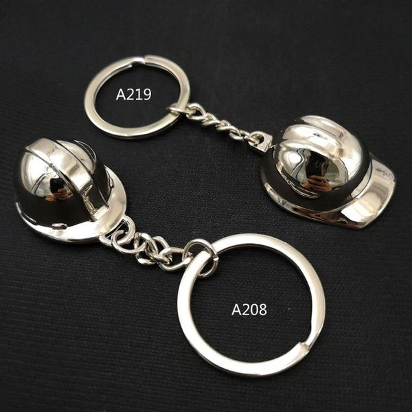

keychains lovely mini metal helmet keychain keyring purse decoration for women teen girl charm gift backpack bag, Silver