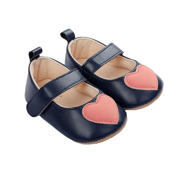

first walkers baby girl pu leather crib shoe prewalker soft-soled anti-slip patchwork heart footwear princess shoes for girls 0-18m
