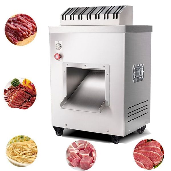 550 kg/h Automatische Elektrische Fleisch Gemüse Schneiden Schneidemaschine Kommerziellen Fleisch Block Slicer Cutter Preis 2200 W