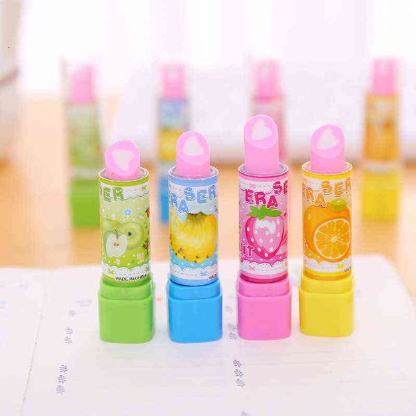 

special creative chilen's cartoon lipstick fruit eraser student rubber stationery