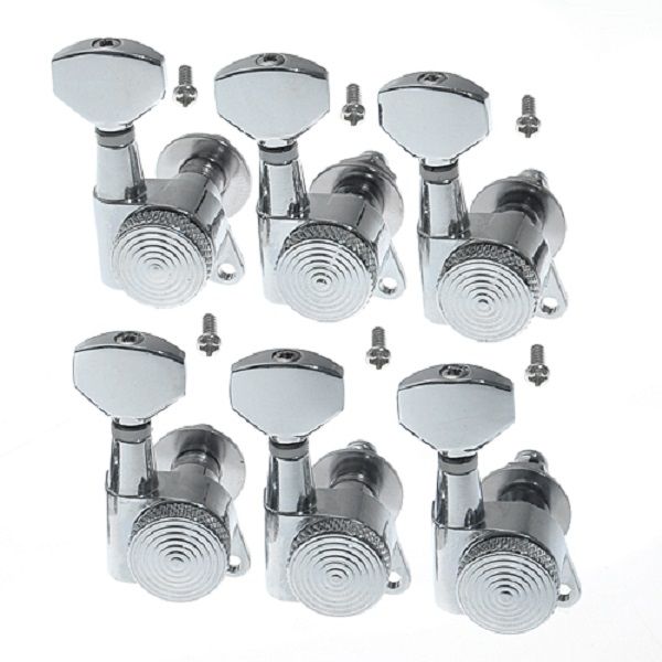 

1set 6r guitar string inline tuning pegs locking tuners keys machine heads chrome guitar knobs