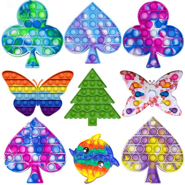 

fidget toys push bubble silicone toy dinosaur strawberry ice cream stress relief sensory toy for kids dhl shipping