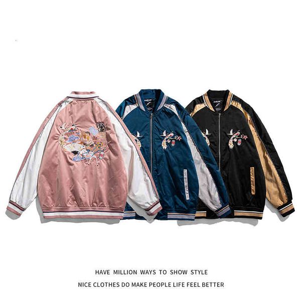 

women's jackets embroidered men's and women's baseball jacket, large baseball jacket, thin light, pilot style, casual, 2021, Black;brown
