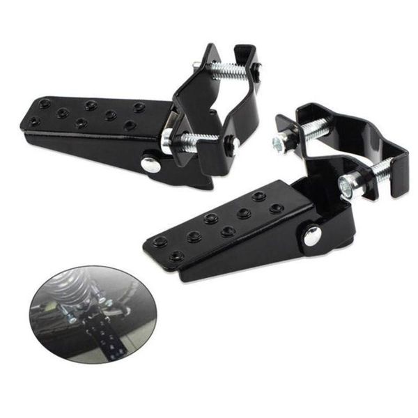

pedals black retro motorcycle clamp-on steel axle foldable foot step pegs bmx bike folding pedal footrest footpeg universal