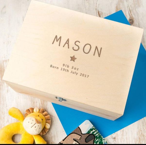 

card holders personalized baptism keepsake box - gifts for baby girl or boy engraved wooden memory, Brown;gray