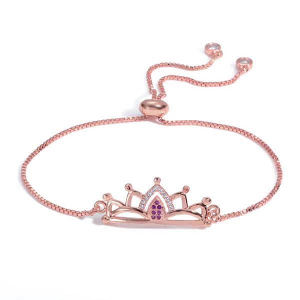 

charm bracelets bracelet, crown brass zircon bracelet bangle femme jewelry accessories crystal finding snake chain gift, Golden;silver