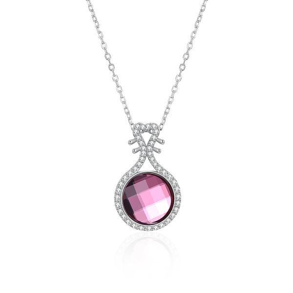 

zemior 925 sterling silver pendant necklace for women austria pink crystal pipa shape fashion party fine jewelry trend 2021