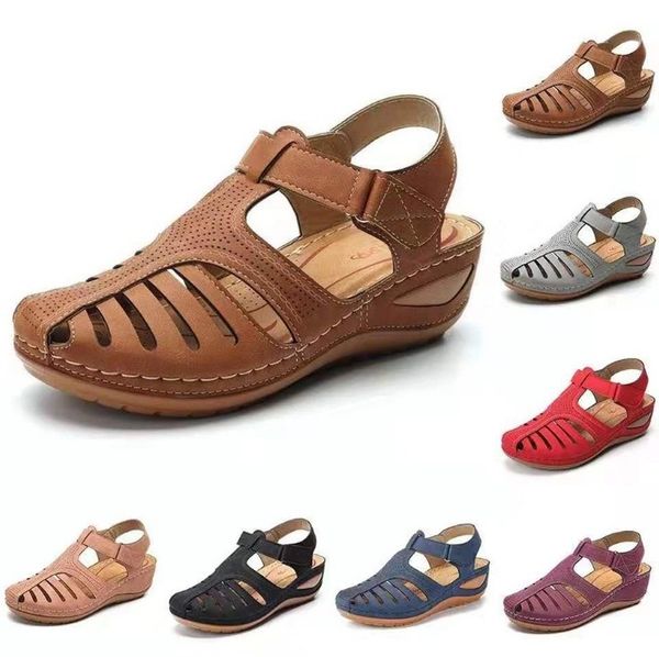 

Women Sandals New Summer Shoes Woman Plus Size 44 Heels Sandals For Wedges Chaussure Femme Casual Gladiator Sandalen Dames, Red