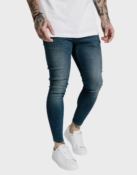 

siksilk basic slim fit men's jeans, Blue