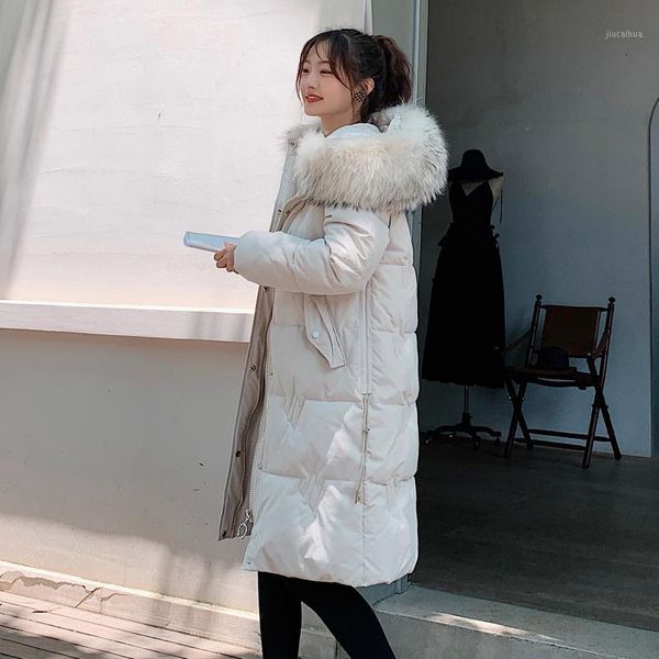 

2019 winter down cotton woman thickening long fund cotton-padded jacket bf student bread serve cotton-padded clothes loose coat1, Black