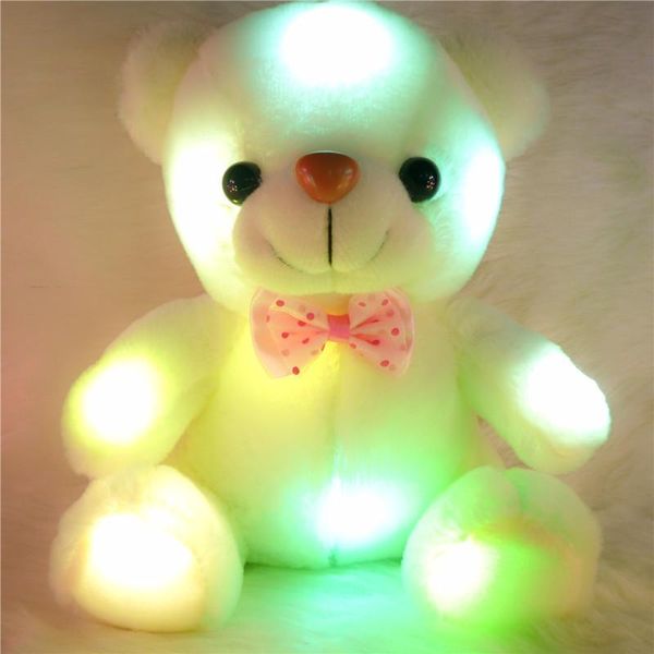 

cat toys colorful led glowing small bear stuffed doll night light animals plush