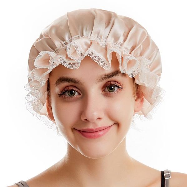 

shower caps mulberry silk confinement hair care thin cap breathable night universal waterproof kitchen hat