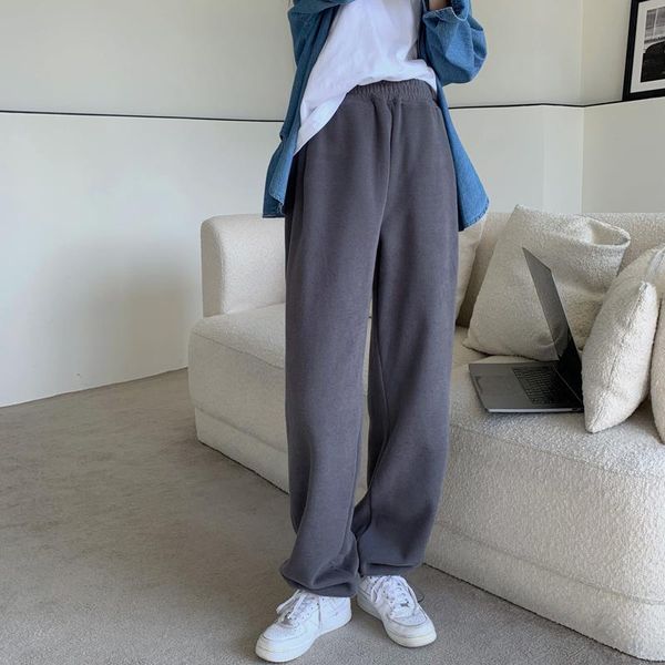 

women's pants & capris winter women jogging sweatpants loose high waist female spring fashion fleece streetwear, Black;white