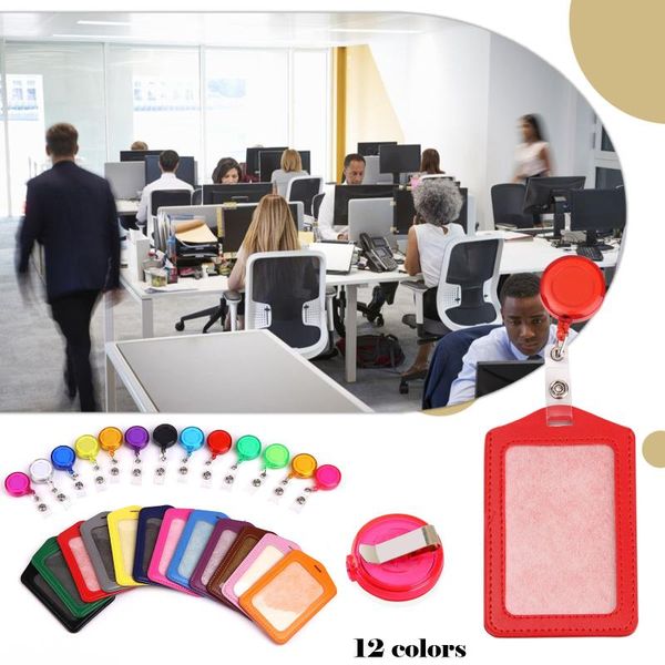 

mats & pads 12 retractable badge holders with horizontal id card holder buckle, certificate cover and chest
