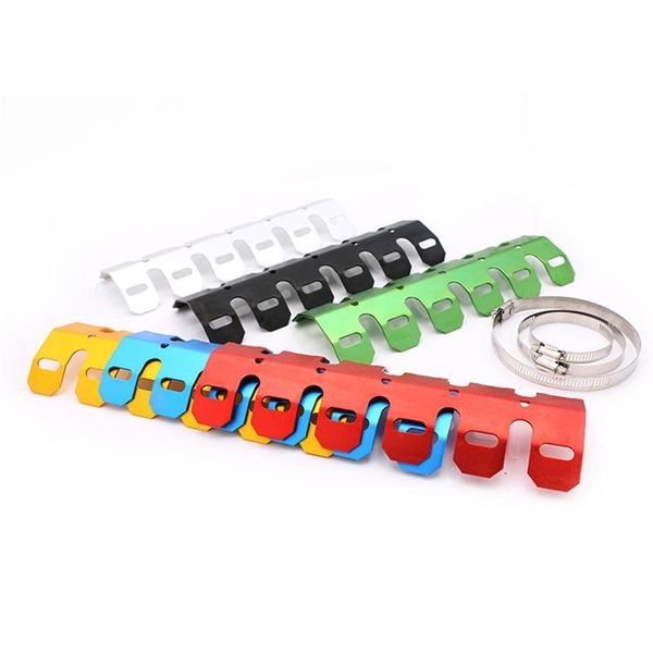 

motorcycle exhaust system multicolor refit muffler pipe shield heat cover retro black motorbike scooter pipes protector