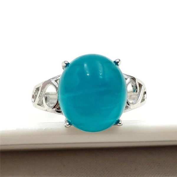 

cluster rings genuine natural green amazonite adjustable ring woman man 13x11mm clear beads 925 sterling silver fashion stone, Golden;silver
