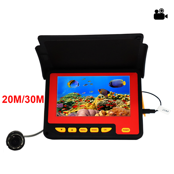 

fish finder portable 20m 30m 150 degree underwater ice fishing 4.3 inch lcd monitor 8pcs ir led night vision camera