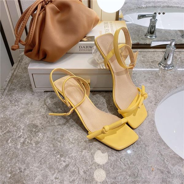 

sandals female 2021 shoes summer crystal transparent high-heeled, Black