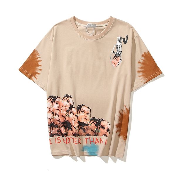 

men's t-shirts catcus jack tie dye short sleeve casual tshirts men and women o neck oversize hip hop cotton t-shirt harajuku loose, White;black