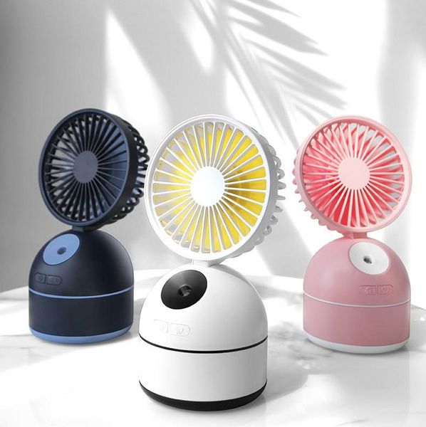 

electric fans usb humidifier fan with 2000mah battery 180 degree angle adjustment deskmini air cooling portable spray cooler