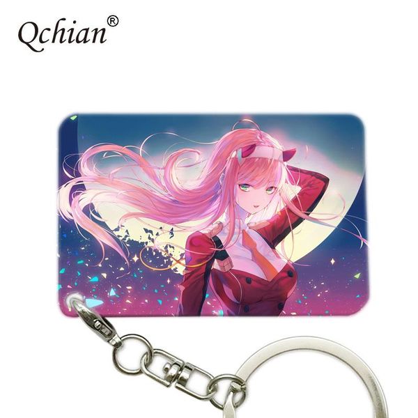 

keychains anime darling in the franxx picture print series keychain car key cosplay decoration pendant, Silver