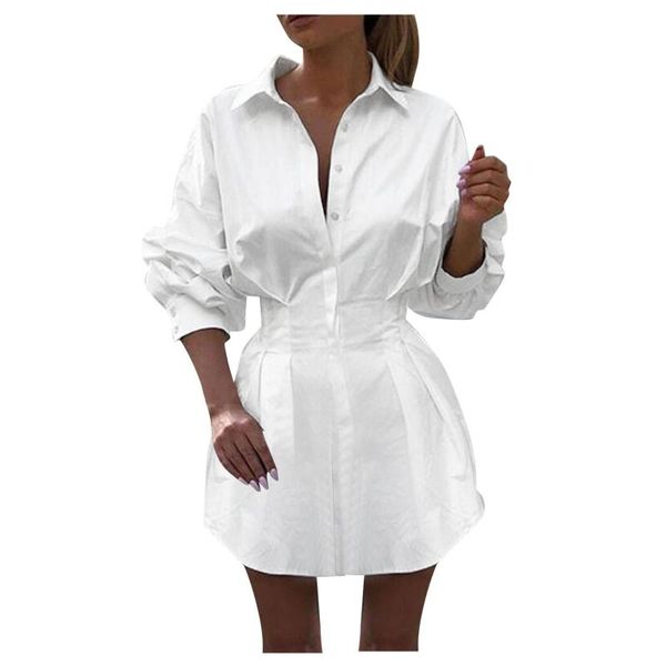 

women's blouses & shirts womens dress mini ladies casual shirt blouse white lady long sleeves female loose street vintage women