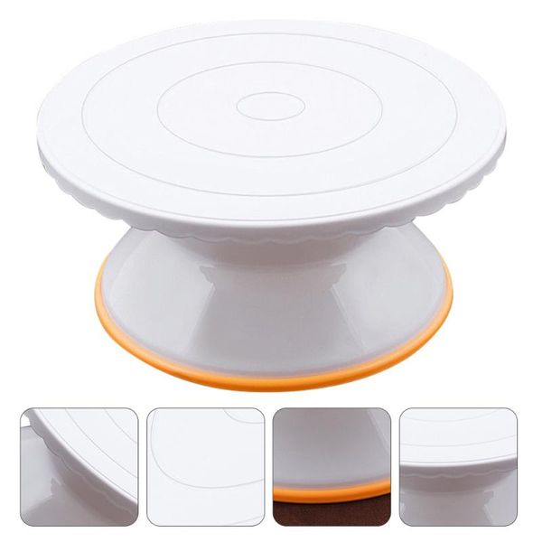 

1pc rotating cake turntable platform cake making stand platform (white)