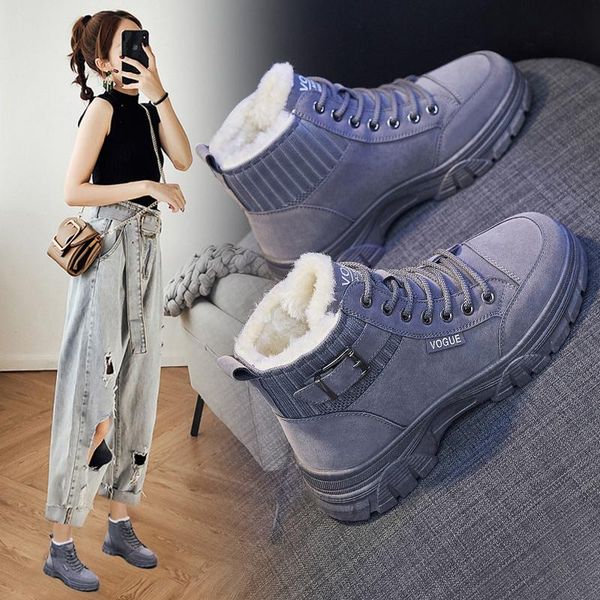 

boots 2021 autumn/winter fashion women's platform casual korean edition versatile comfortable shoes, Black