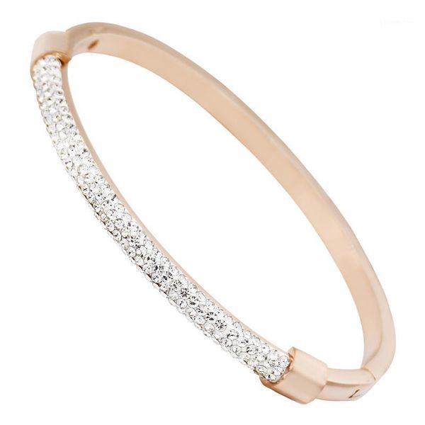 

gold bracelet femme crystal jewelry stainless steel cuff bracelets for women charming zircon bracelets bangles wholesale1, Black