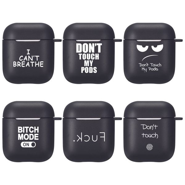 

earphone cases for apple airpods 1 2 slogan simple text dont touch airpod silicone black earphone cover air pods pro capa bags