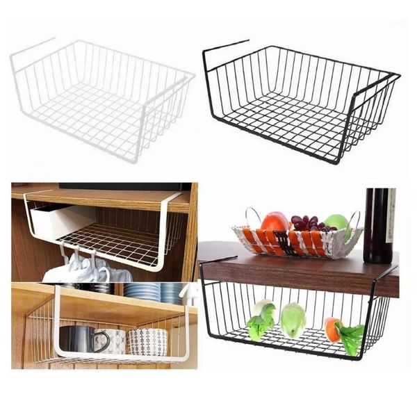 

hanging under shelf storage iron mesh basket cupboard cabinet door organizer rack closet holders hooks & rails
