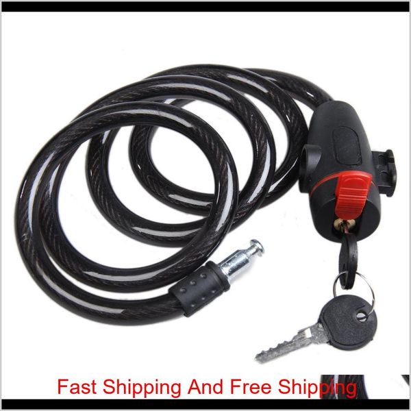 

universal anti-theft bike bicycle lock stainless steel cable coil for castle motorcycle cycle mtb bike securit qyllcb ppshop01