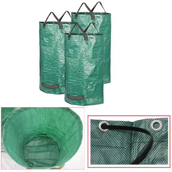 Sacos de armazenamento reutilizável saco de folha de jardim suprimentos com alças multiuso portátil jardins desperdício para o pátio verde do gramado camping ao ar livre