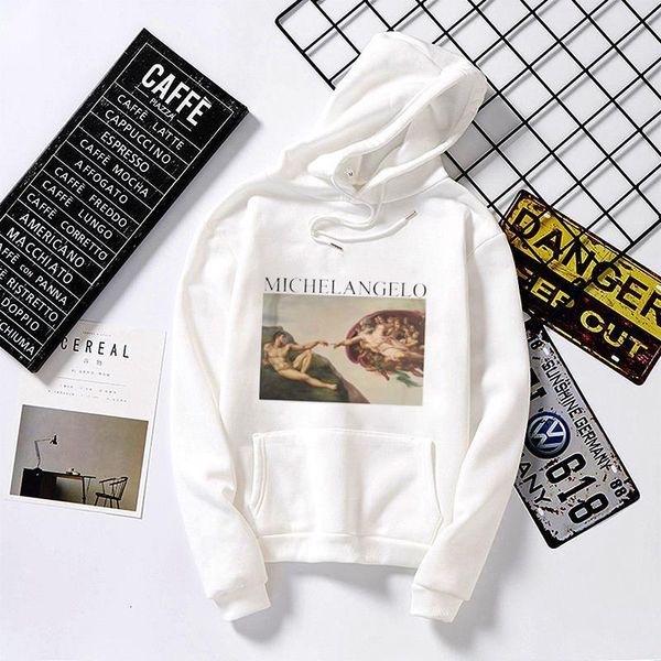 

harajuku women hoodies michelangelo print summer short sleeve hoodie casual tee oversized female white hoodie, Black