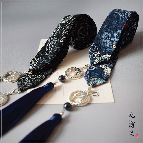 

party masks hanfu hair band with fringed ancient wind wiping accessories dragon print