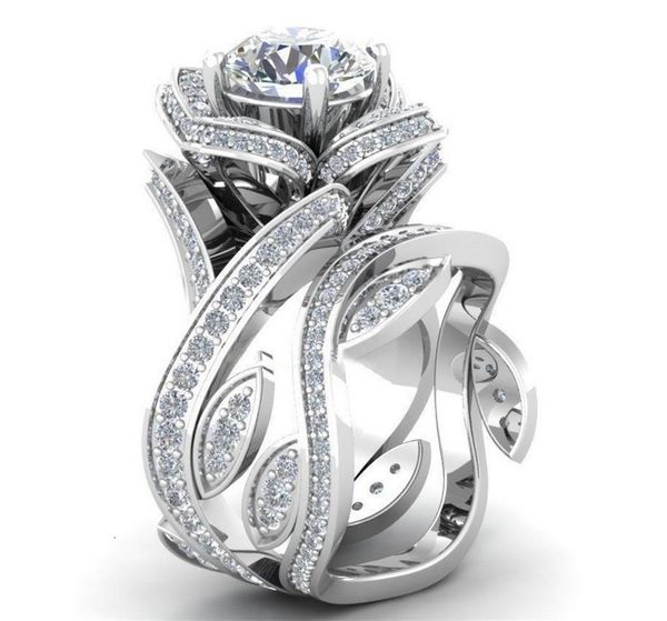 

accessories rose jewelry zircon ring female, Slivery;golden