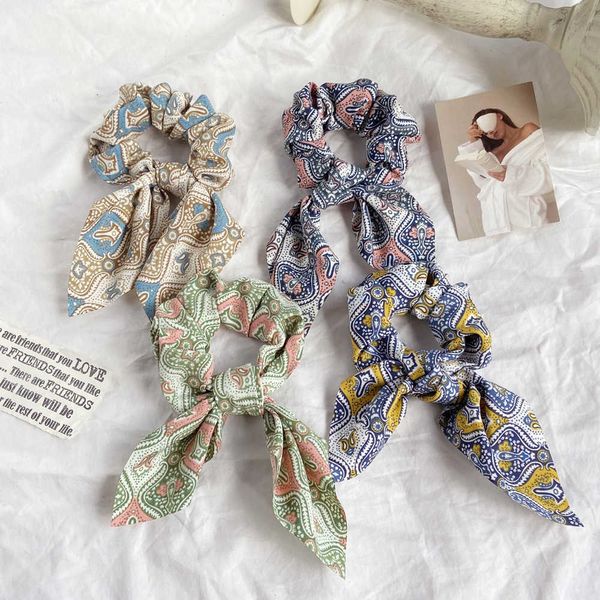 

6689 ethnic style large intestine hair circle creative color printing bohemian hair circle