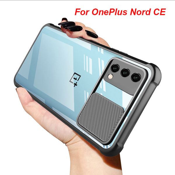 Caixas claras de proteção de lente de câmera de deslizamento para uma capa de telefone de telefone plus 9 Pro Capa para OnePlus Nord CE