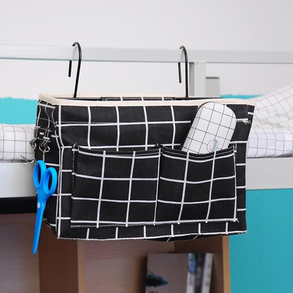 

storage bags bedside bag book fabric 1pc dormitory supplies couch bunk basket with hook organizer decor hanging