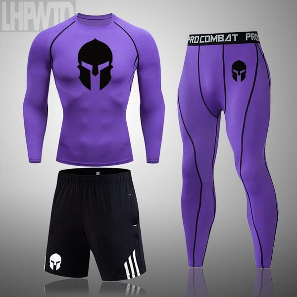 

men's tracksuits brand sparta compression sport suits quick running sets leggings sports jogging training gym fitness, Gray