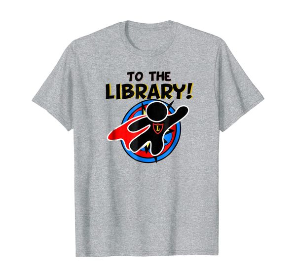 

to the library superhero librarian funny comics t-shirt, White;black